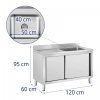 Szafka ze zlewem - 1 komora 500 x 400 x 260 mm ROYAL CATERING 10012140 RC-IKS07